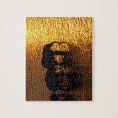 アフリカ、ボツワナ、オカヴァンゴデルタ。アフリカの ジグソーパズル (縦)