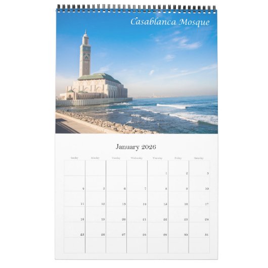 アフリカ – モロッコ –  カレンダー (1月 2026)