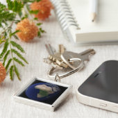 アフリカ、ヨーロッパ、中東を示す全地球 キーホルダー (側面)