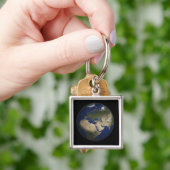 アフリカ、ヨーロッパ、中東Eの完全な地球 キーホルダー (手)