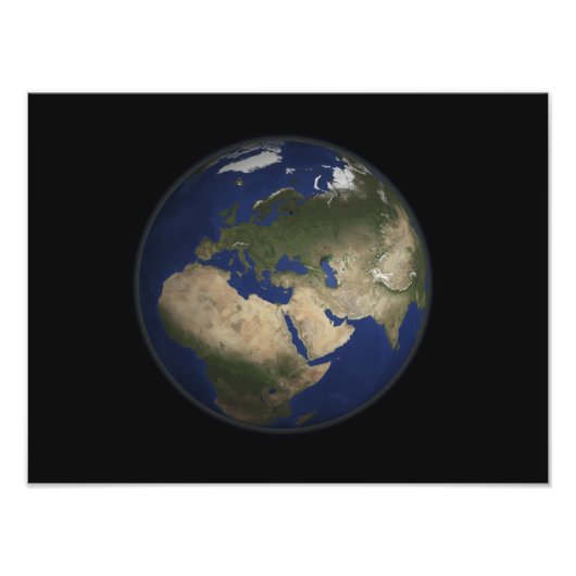 アフリカ、ヨーロッパ、中東Eの完全な地球 フォトプリント            (正面)