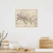 アフリカ、ヨーロッパ、西アジア地図 ポスター (キッチン)