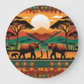 アフリカ ラージ壁時計 (正面)