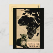 アフリカ ヴィンテージマップ ポストカード (正面/裏面)