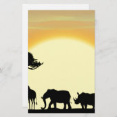 アフリカ 便箋 (正面/裏面)