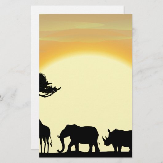 アフリカ 便箋 (正面/裏面)