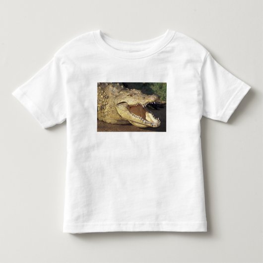 アフリカ、南アフリカ、ナイルワニ トドラーTシャツ (正面)