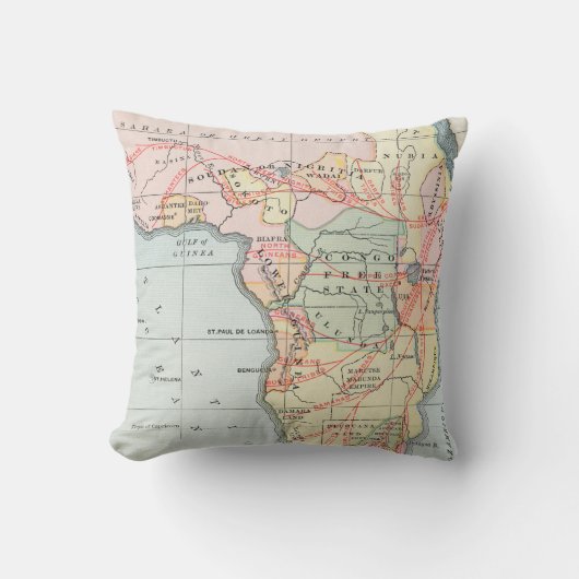 アフリカ: 地図1894年 クッション (正面)