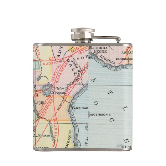 アフリカ: 地図1894年 フラスク (裏面)