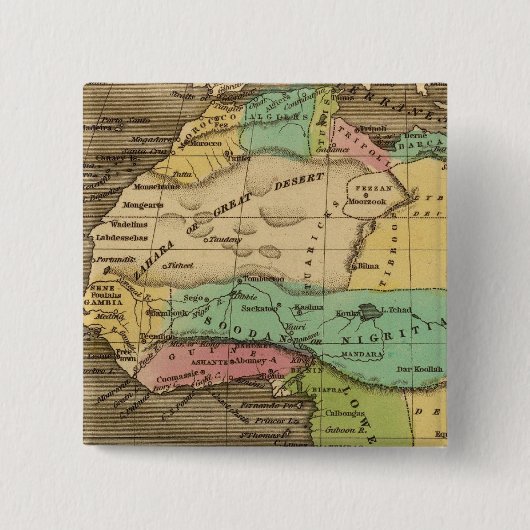 アフリカ、大西洋 缶バッジ (正面)