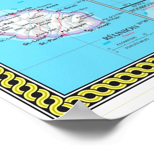 「アフリカ：大陸の地図… ポスター (角)