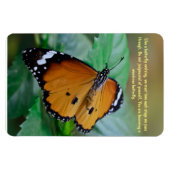 アフリカ（昆虫）オオカバマダラ、モナーク蝶インスピレーション引用文 マグネット (横)