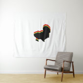 「アフリカ」 – 赤、金ゴールド、緑 タペストリー (インサイチュ(横))