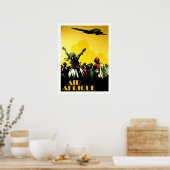 アフリカ、部族のグリーティング飛行機、ヴィンテージ旅行 ポスター (キッチン)