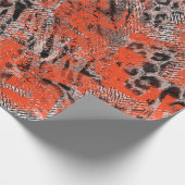 アフリカ、部族。黒、赤、灰色。 ラッピングペーパー (角)