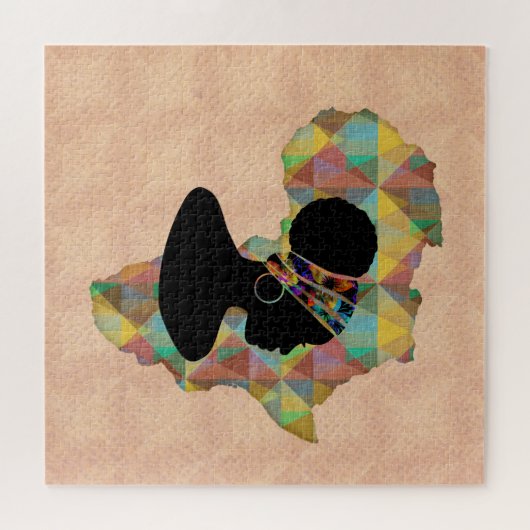 アフリカ |頭の中のアフリカ人女性 ジグソーパズル (横)