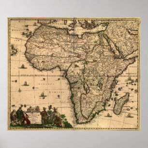 アフリカ(1688年)のヴィンテージの地図 ポスター