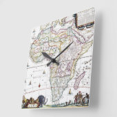 アフリカ| 1696年の地図 スクエア壁時計 (傾斜)