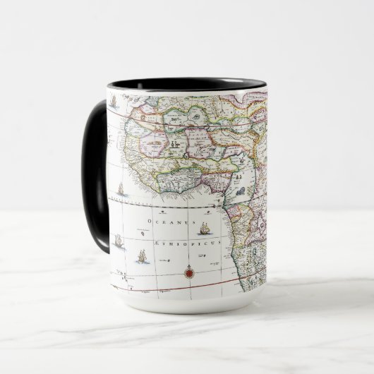 アフリカ| 1696年の地図 マグカップ (正面左)
