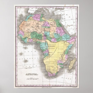 アフリカ(1827年)のヴィンテージの地図 ポスター