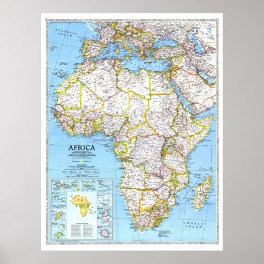 "アフリカ： 1990/heute - Detailerte Landkarte ... ポスター (正面)