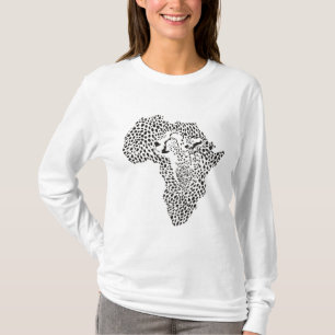 アフリカ- Cheetの元のデザインのTシャツ Tシャツ