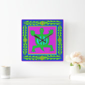 アフリカAdinkra Denkyem壁時計 – 適応性 スクエア壁時計 (ホーム)