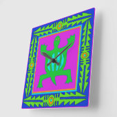 アフリカAdinkra Denkyem壁時計 – 適応性 スクエア壁時計 (傾斜)