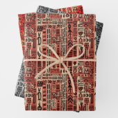 アフリカDogon Maliエスニック部族の水の色パターン ラッピングペーパーシート (インサイチュ)