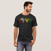 アフリカLOVE大陸地図と一致する国の国旗 Tシャツ (正面フル)