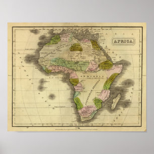 アフリカOlneyの地図 ポスター