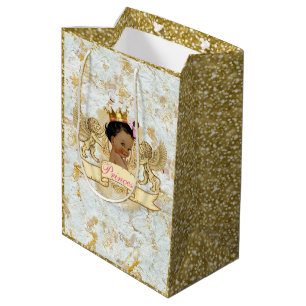 アフリカPrince Princessのエレガントな金ゴールドのグリッター ミディアムペーパーバッグ