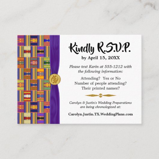 アフリカRSVPケンテK45数々のカラー エンクロージャーカード (正面)