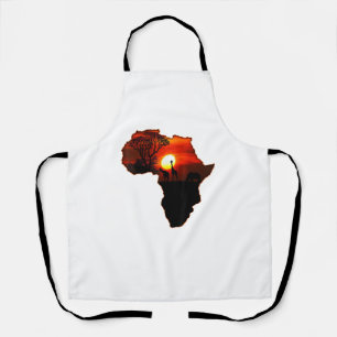 アフリカTシャツ南アフリカ太陽の地図 エプロン