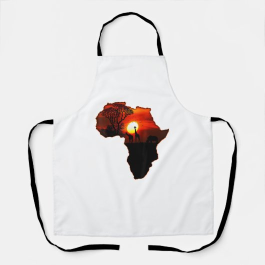 アフリカTシャツ南アフリカ太陽の地図 エプロン (正面)