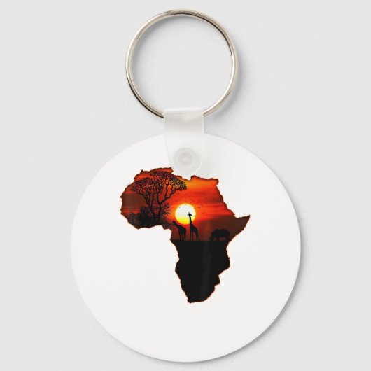 アフリカTシャツ南アフリカ太陽の地図 キーホルダー (正面)