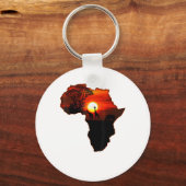 アフリカTシャツ南アフリカ太陽の地図 キーホルダー (正面)