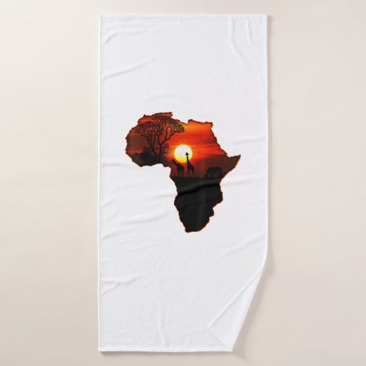 アフリカTシャツ南アフリカ太陽の地図 バスタオル (バスタオル)