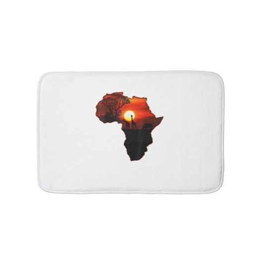 アフリカTシャツ南アフリカ太陽の地図 バスマット (正面)