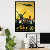 アフリケ航空ヴィンテージ旅行アートポスター ポスター (ホームオフィス)