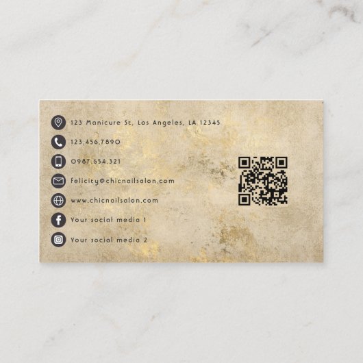 アフリスタイリッシュカ系アメリカ人クラフトクイーンブランディング 名刺 (裏面)