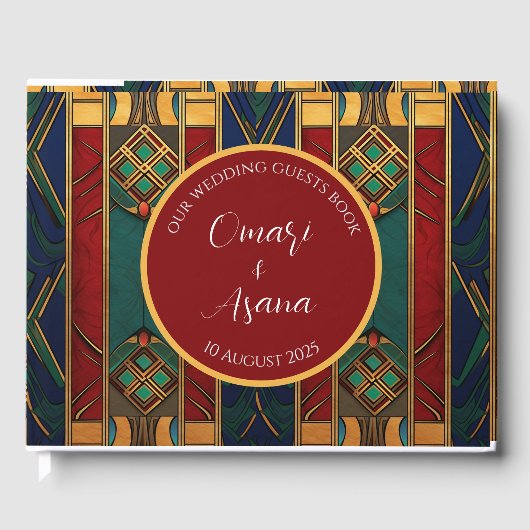 アフリパーソナライズされたカ結婚のゲストブック ゲストブック (正面)