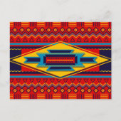 アフリモダンカのアートの神々目のパターン赤い黄色 ポストカード (正面)