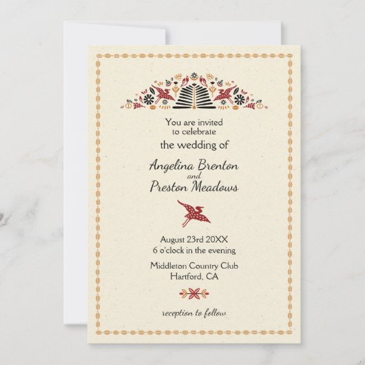 アフリモダンカデザイン結婚ズ 招待状 (正面)