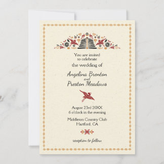 アフリモダンカデザイン結婚ズ 招待状