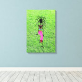 アフリモダンカ美術素晴らし、女性戦士 キャンバスプリント (インサイチュ (ウッドフロア))