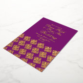 アフリモダンカ・アンカラ結婚・パープル 箔招待状 (回転した状態)