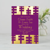 アフリモダンカ・ア縁どンカラ結婚ス・プレス  箔招待状 (立ち正面)