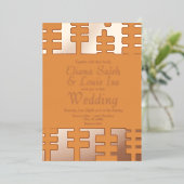 アフリモダンカ・ア縁どン結婚カの押し箔 箔招待状 (立ち正面)