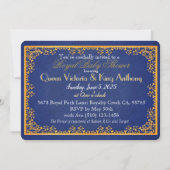 アフリ王室のカのプリンスファンシーブルーと金ゴールド請求書 招待状 (裏面)